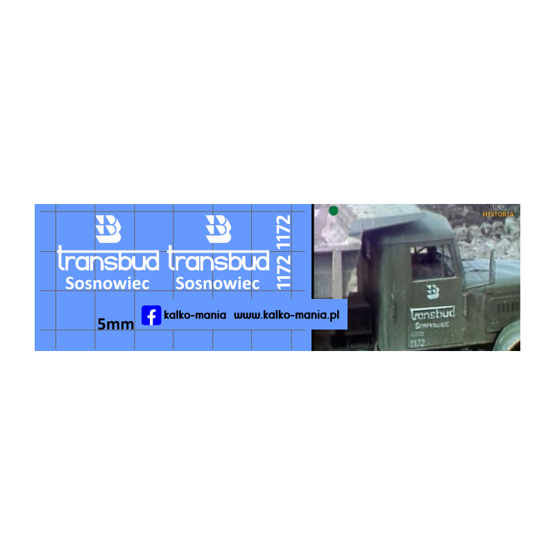 transbud sosnowiec kraz 256 kalkomania 1:43
