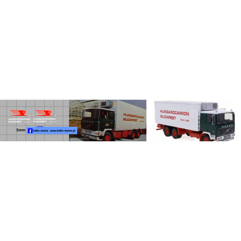 volvo f12 hungarocamion budapest izoterma kalkomania 1:43