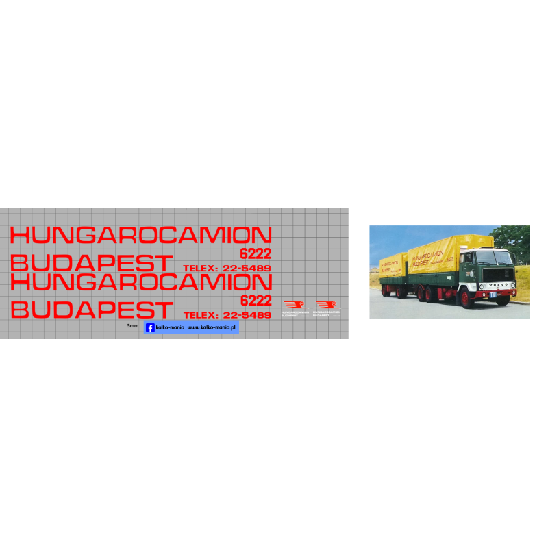 volvo f89 hungarocamion budapest kalkomania 1:43