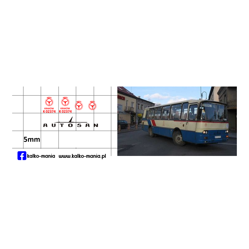 autosan pks krakow kalkomania 1:72