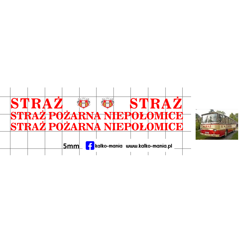 autosan straz niepolomice kalkomania 1:72