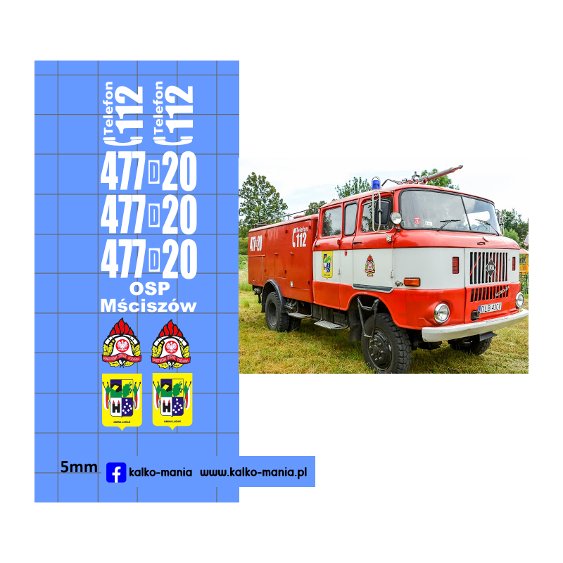 straż ifa w50 osp msciszow kalkomania 1:72