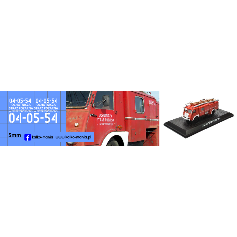 straż star jelcz 003 osp frydrychowice kalkomania 1:72