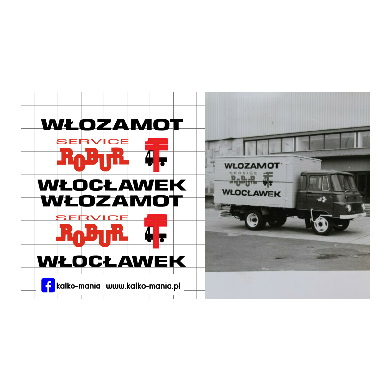 robur service wlozamet kontener kalkomania 1:87