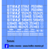 straz zestaw bialy nowy kalkomania 1:87