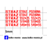straz zestaw czerwony kalkomania 1:87