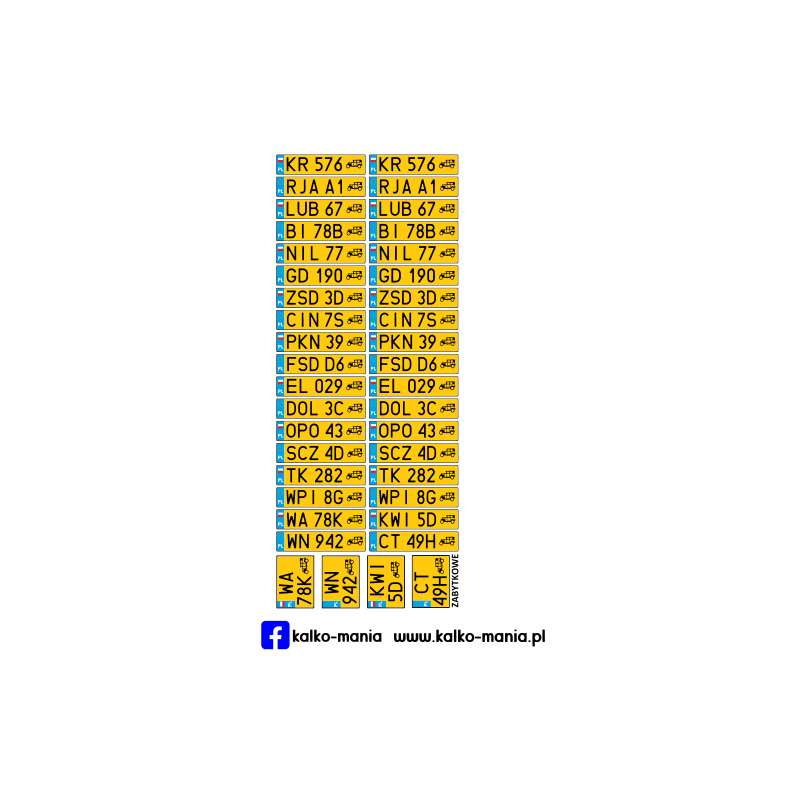 Zabytkowe 2000 Tablice rejestracyjne 1:8