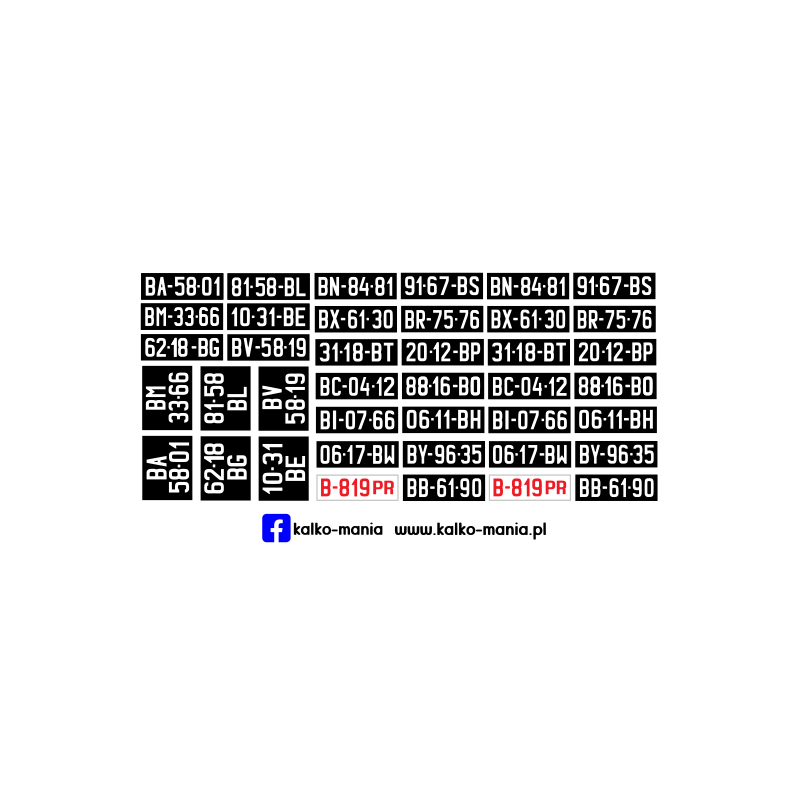 Bydgoskie 1956-1976 Tablice rejestracyjne 1:43