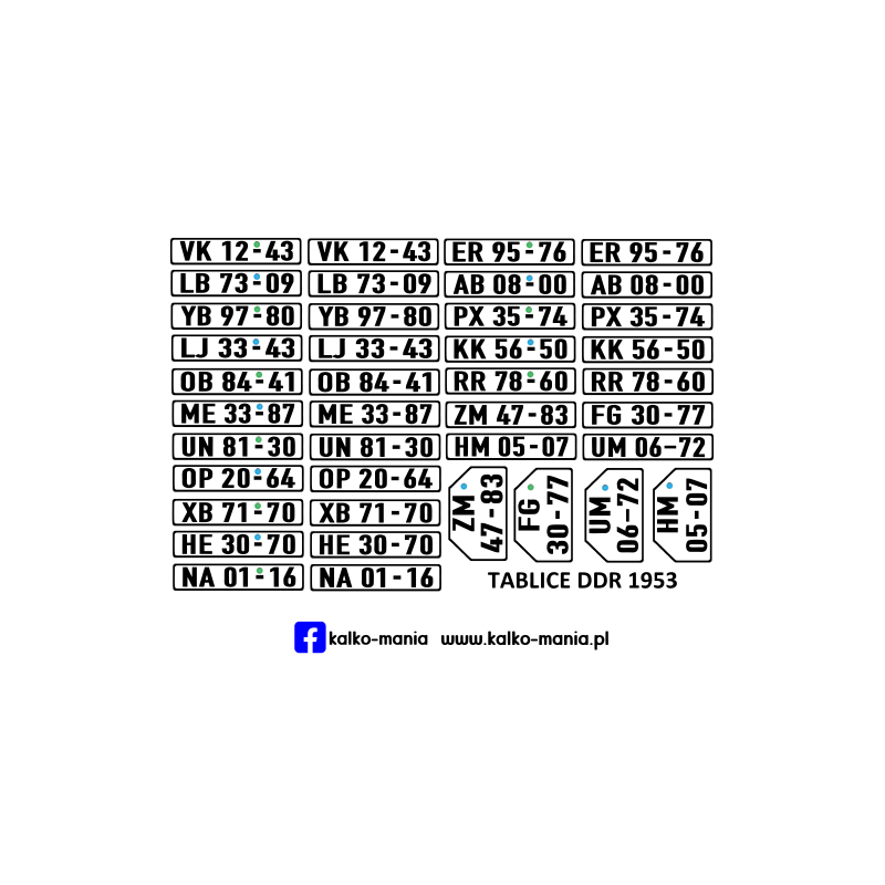 Niemcy NRD 1953 Tablice rejestracyjne 1:43