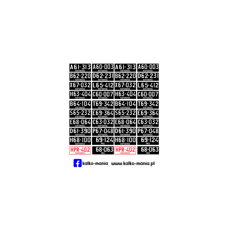 Katowickie 1950-1956 Tablice rejestracyjne 1:24