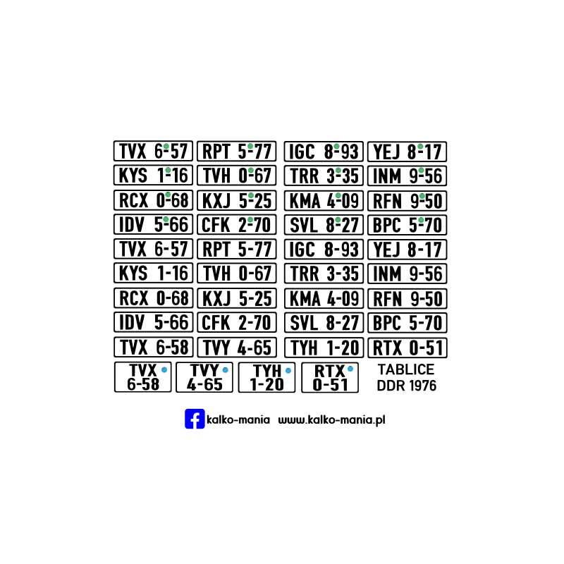 Niemcy NRD 1976 Tablice rejestracyjne 1:24