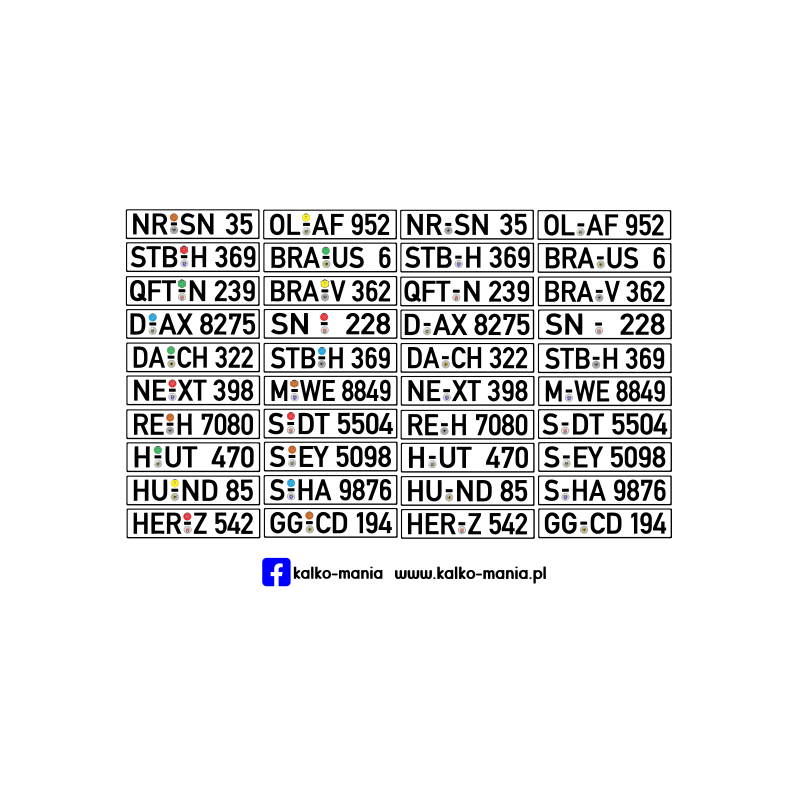 Niemcy RFN Tablice rejestracyjne 1:24
