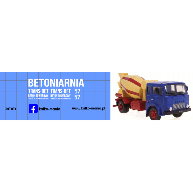 jelcz 325 ms 31 betoniara betoniarnia kalkomania 1:43