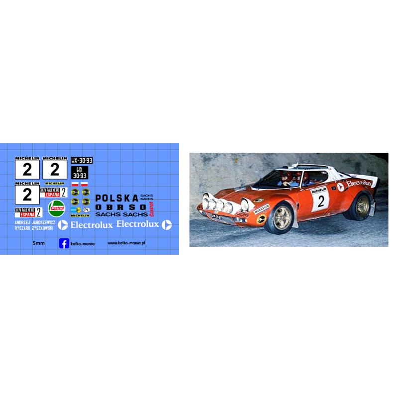 lancia stratos hf jaroszewicz rallye de espana 1976 kalkomania 1:43