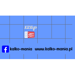 logo fiat 126p kalkomania 1:24