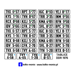 Niemcy NRD 1976 Tablice...