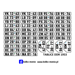 Niemcy NRD 1953 Tablice...
